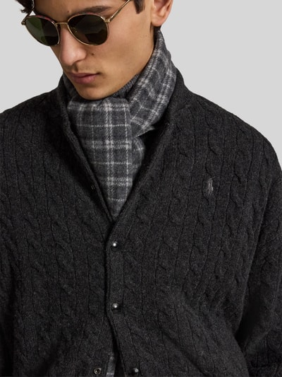 Polo Ralph Lauren Relaxed Fit Strickjacke aus Woll-Kaschmir-Mix mit Zopfmuster Dunkelgrau 3