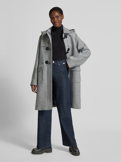 Barbour Comfort Fit Dufflecoat aus Woll-Mix Modell 'MELODY' Hellgrau Melange 1