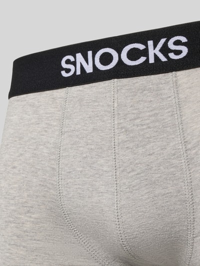 Snocks Slim Fit Boxershorts mit Logo-Detail im 2er-Pack Mittelgrau Melange 2