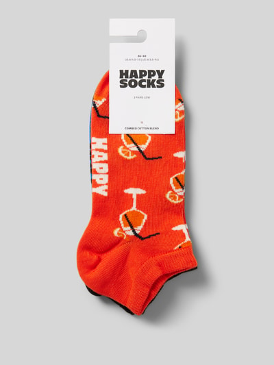 Happy Socks Socken mit Label-Print im 2er-Pack Orange 3