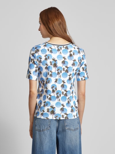 Marc Cain T-shirt met all-over motief Blauw - 5