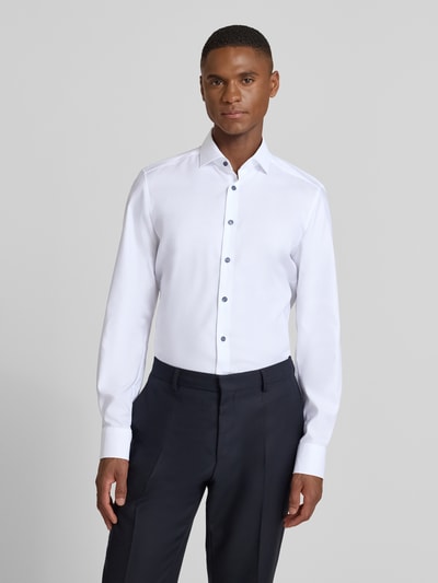 OLYMP Level 5 Slim Fit Businesshemd aus Baumwoll-Mix mit Kentkragen Weiss 4
