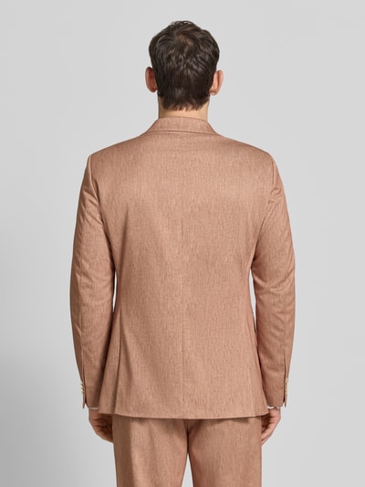 Männermodel trägt Regular Fit Sakko mit Viskose-Anteil Modell 'Calvin' von CG - Club of Gents, Elastischer-Material-Mix, Rückenansicht.