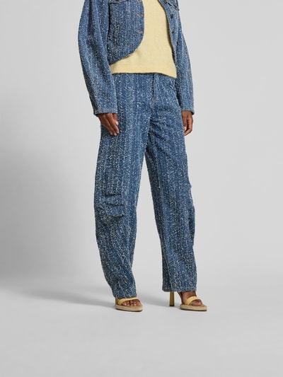 ROTATE Loose Fit Jeans mit Raffungen Jeansblau 4