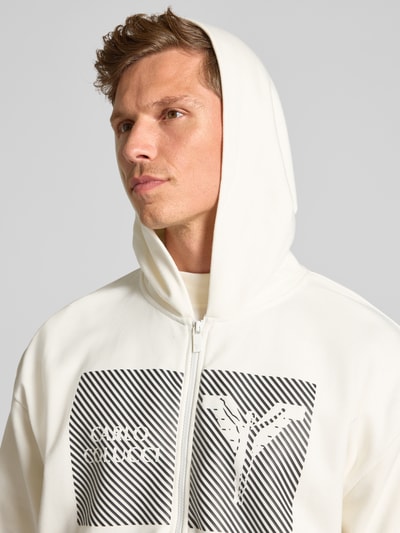 CARLO COLUCCI Sweatjacke mit Logo-Print und Zweiwege-Reißverschluss Offwhite 3