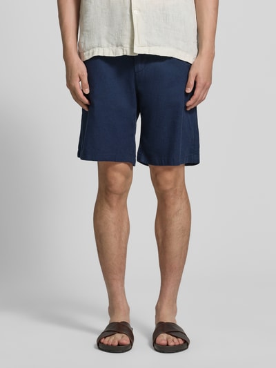 Selected Homme Slim Fit Bermudas aus Baumwoll-Leinen-Mix Modell 'BRODY' Marine 4