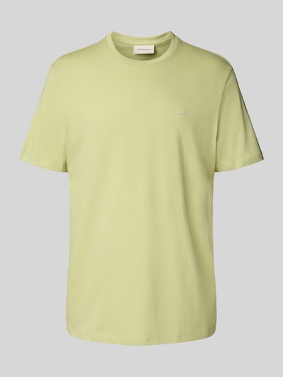 Calvin Klein Jeans T-shirt met geribde ronde hals Mintgroen - 2