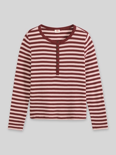 Levi's® Bluzka z długim rękawem z krótką listwą guzikową Bordowy 2
