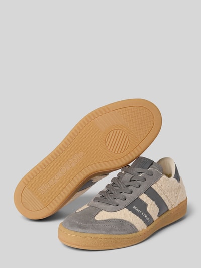 Marc O'Polo Lage sneakers met runderleer  Middengrijs - 4