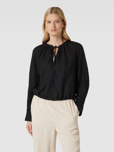 Marc O'Polo Bluse mit Schlüsselloch-Ausschnitt und Schnürung Black 4
