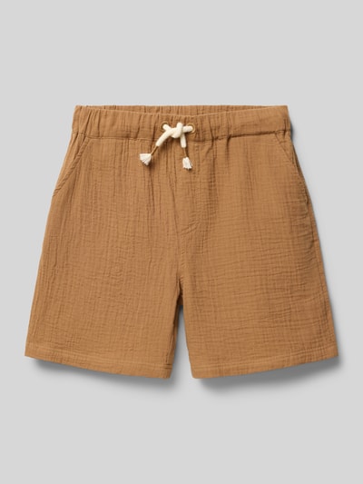 Steiff regular fit short met logodetail Cognac - 1