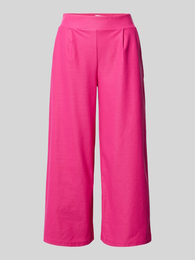 Produktfoto, Hose in kräftigem Pink, Baumwoll-Mix mit Stretch-Anteil, verkürzte Passform Modell 'KATE' von ICHI, glatte Textur