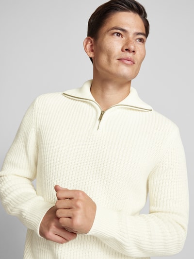 SELECTED HOMME Gebreide pullover met ribboorden, model 'LAND' Offwhite - 3