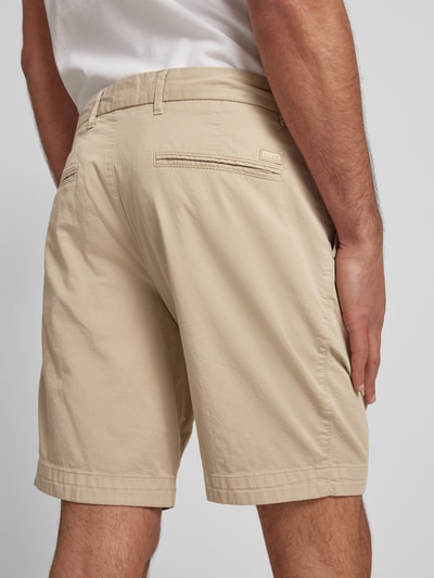 BOSS Slim Fit Shorts mit Gürtelschlaufen Modell 'Slice' Beige 3