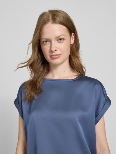 Vila Blouseshirt van satijn met ronde hals, model 'ELLETTE' Rookblauw - 3