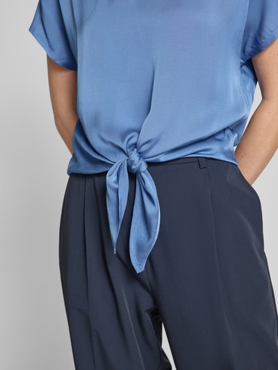 Oui Bluzka o kroju regular fit z wiązanym detalem Niebieski 3