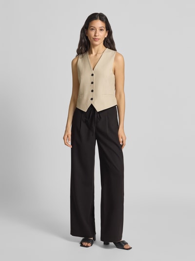 moves Flared Stoffhose mit Kordelzug Modell 'Andriana' Black 1