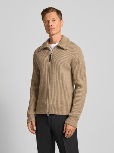 Tiger Of Sweden Strickjacke aus Wolle mit Stehkragen Modell 'Niall' Sand 4
