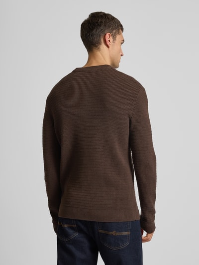 SELECTED HOMME Gebreide pullover met ribboorden Middenbruin - 5