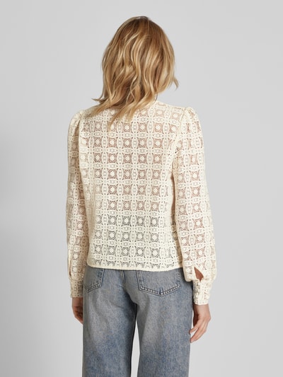 YAS Blouse van gehaakt kant, model 'Flake' Offwhite - 5