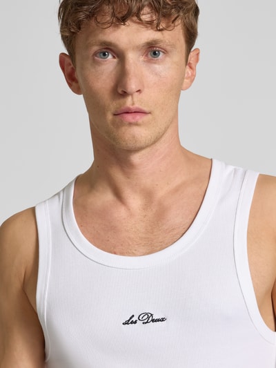 Les Deux Tanktop mit Label-Stitching Modell 'Arthur' Weiss 3