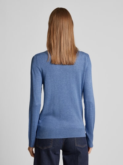 Tom Tailor Slim Fit Strickpullover mit Ripp-Blende Blau 5