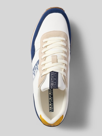 Produktfoto, Sneaker mit Label-Details Modell 'COSMOS' van Napapijri voor heren met afgeronde punt, vetersluiting, rubberzool, hakhoogte 3 cm, schachthoogte 9 cm, schachtbreedte 7 cm, meerkleurig met gladde en suède texturen