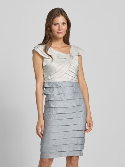 Christian Berg Cocktail Cocktailjurk met labeldetail Steengrijs gemêleerd - 4