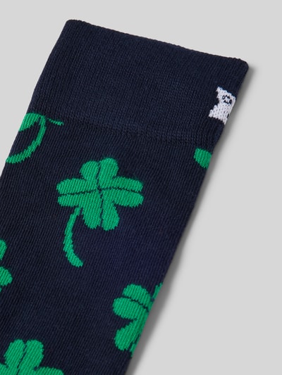 Happy Socks Socken mit Label-Stitching Modell 'BIG LUCK' Dunkelblau 2