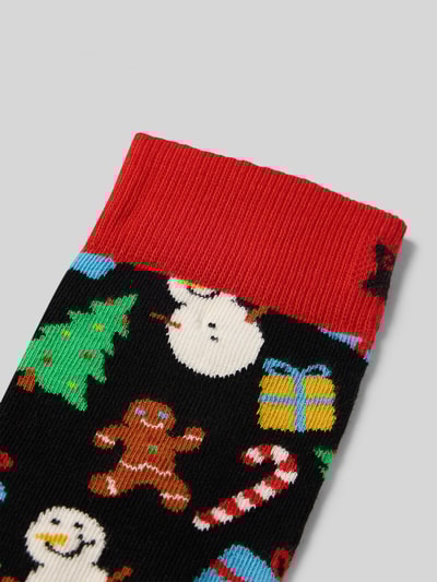 Happy Socks Regular Fit Socken mit Logo-Stitching Modell 'Bring It On' Black 2