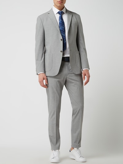 Pierre Cardin Slim fit 2-knoops colbert met stretch, model 'Manel' - 'Futureflex' Lichtgrijs - 1