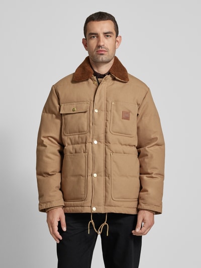 Carhartt Work In Progress Gewatteerd jack met platte kraag Beige - 4