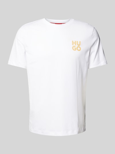 HUGO T-Shirt mit Label-Print Modell 'Dimoniti' Weiss 2