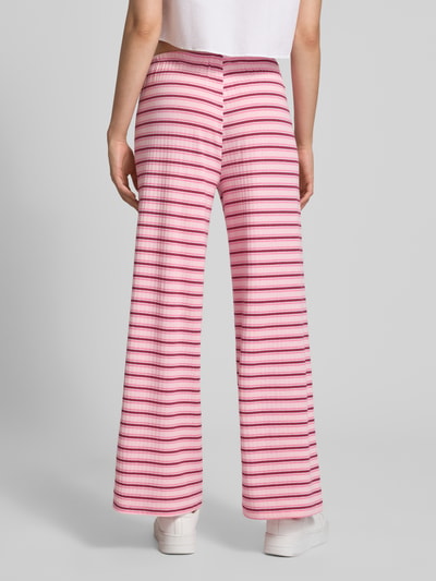 Gina Tricot Hose mit Streifenmuster und Tunnelzug Pink 5