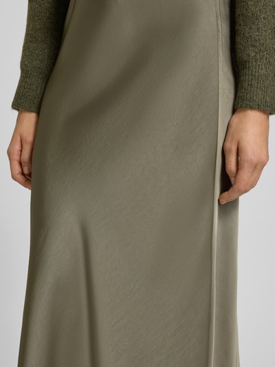 Neo Noir Maxirock aus Satin mit elastischem Bund Modell 'Vicky' Khaki 3