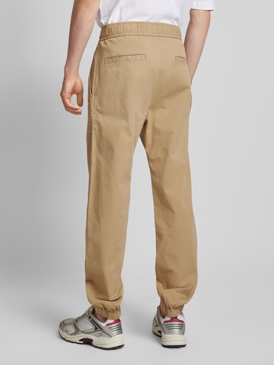 Hugo Blue Baggy fit broek met kliksluiting, model 'Gerko' Beige - 5