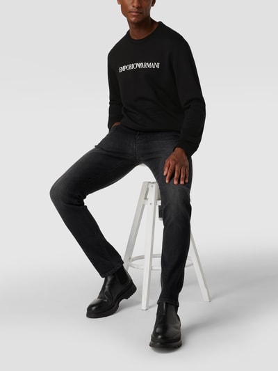 Emporio Armani Sweatshirt mit Label-Applikation  Black 1