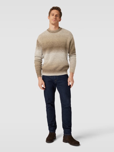 SELECTED HOMME Sweter z dzianiny z cieniowaniem model ‘GAARD’ Beżowy 1