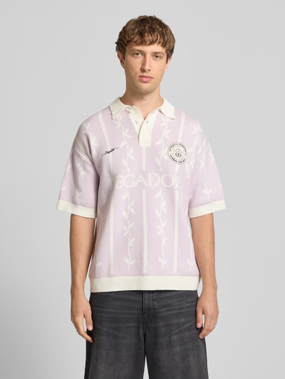 PEGADOR Relaxed Fit Poloshirt mit Logo-Stitchings Modell 'Kinsale' Flieder 4