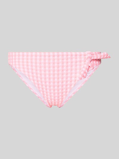 Productfoto, Bikinihose mit Knotendetail Modell 'MARY LYNN' van Marie Jo, roze-wit ruitpatroon, materiaalmix met stretch, nauwsluitend