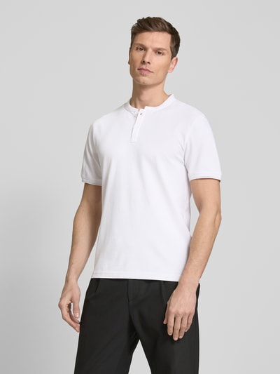 Cinque Slim Fit Poloshirt mit Rundhalsausschnitt Modell 'LANO' Weiss 4