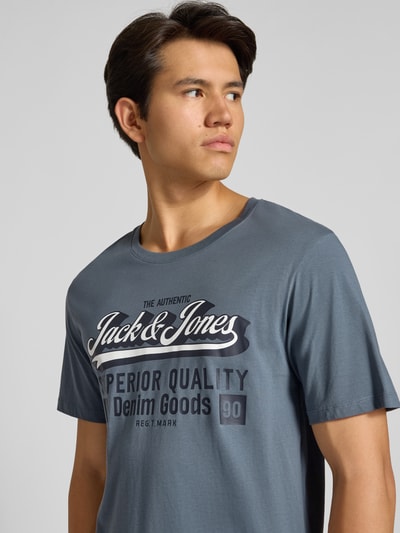 Jack & Jones T-shirt z nadrukiem z logo Niebieski 3