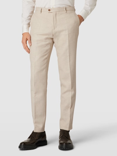 CG - Club of Gents Slim Fit Chino mit Hahnentrittmuster Modell 'Paco' Sand 4