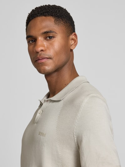 BOSS Green Poloshirt mit Logo Detail Sand 3