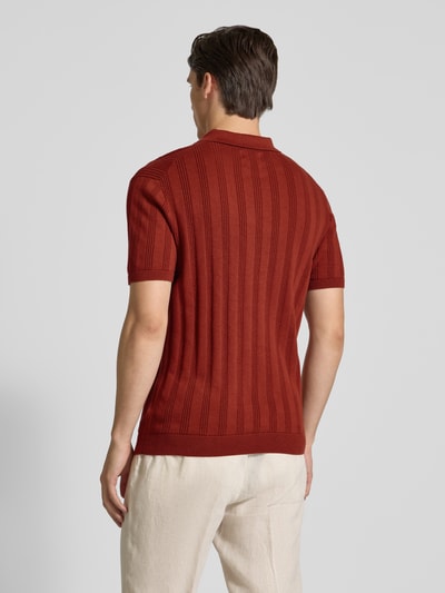 MCNEAL Regular Fit Strickpolo mit Strukturmuster Dunkelrot 5