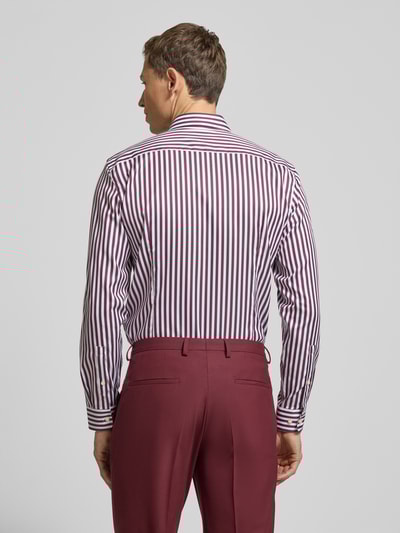 Jake*s Slim Fit Business Hemd aus Baumwolle mit Haifischkragen Bordeaux 5