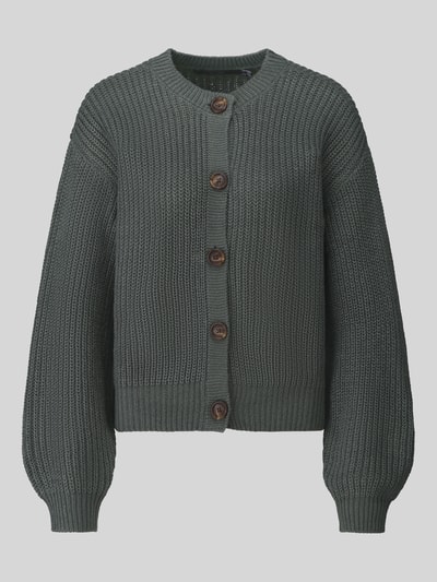 VERO MODA Loose fit gebreid jack met enkelrijige knoopsluiting model 'LEA' Rietgroen - 2