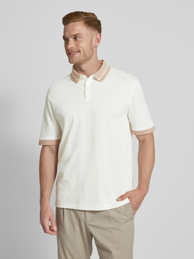 ARMANI EXCHANGE Koszulka polo o kroju regular fit z paskami w kontrastowym kolorze Biały 4