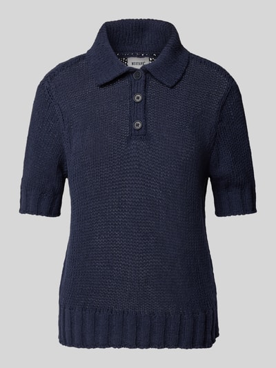 Mustang Bluzka z dzianiny z kołnierzykiem polo model ‘Lolita’ Granatowy 2