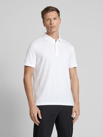 CK Calvin Klein Regular Fit Poloshirt mit Knopfleiste Weiss 4